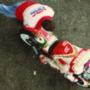 Can Akkaya with HRC technician in Zolder Circuit, Belgium 1993