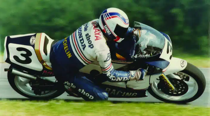 Can Akkaya as a semi pro in 1990. He crashed in lead in the race in Luxemburg, Colmar Berg